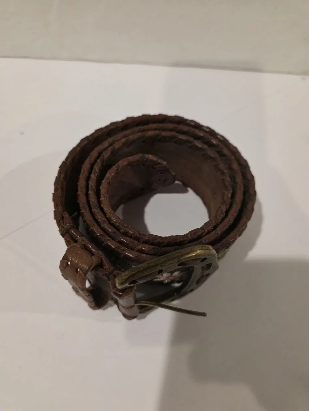 Vintage Y2K Abercrombie & Fitch Boho Floral Embroidered Leather Belt